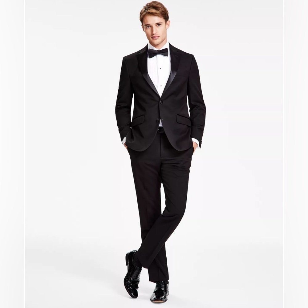 Men's Slim-Fit Ready Flex Tuxedo Suit (and tuxedo shirt)